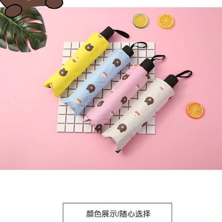 Ô Dù Che Nắng Cầm Tay Gấp Gọn Hình Gấu Brown  Siêu Dễ Thương OG01