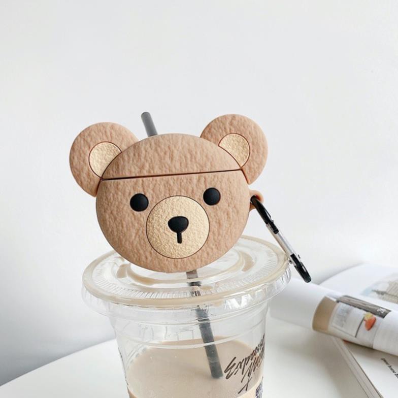 ☘️Tặng kèm dây đeo☘️Case Airpod 1 2 ...Vỏ bao bọc bear biscuits đựng tai nghe không dây Gấu bánh quy airpods silicon