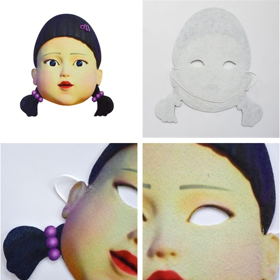 Bộ phim truyền hình Hàn Quốc Squid Game123 Người gỗ cosplay trang phục mặt nạ + bộ đồ hai mảnh cô gái mặc váy dài tay | BigBuy360 - bigbuy360.vn