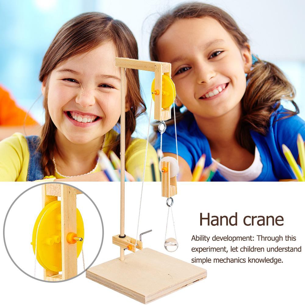 High Kids DIY Science Experiment Model Building Kits Manual Crane Creative Toy