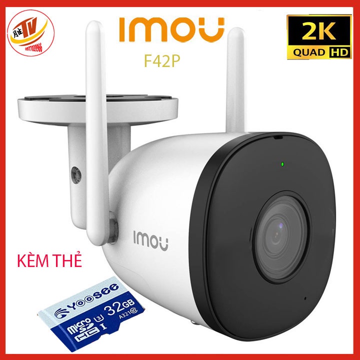 [kèm thẻ 32gb 64gb] Camera wifi Imou IPC-F42P 4mp camera ip 4m ngoài trời imou G26EP G22P F22P F42FP G42P F42FEP siêunét