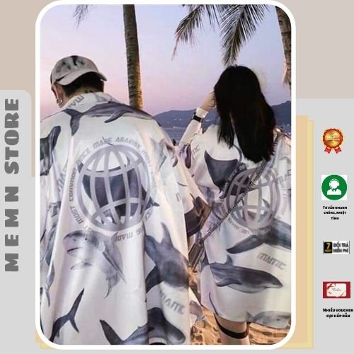 Áo sơ mi loang cá mập form rộng vải đẹp, trẻ trung, mát mẻ, thấm hút mồ hôi MEMN 998