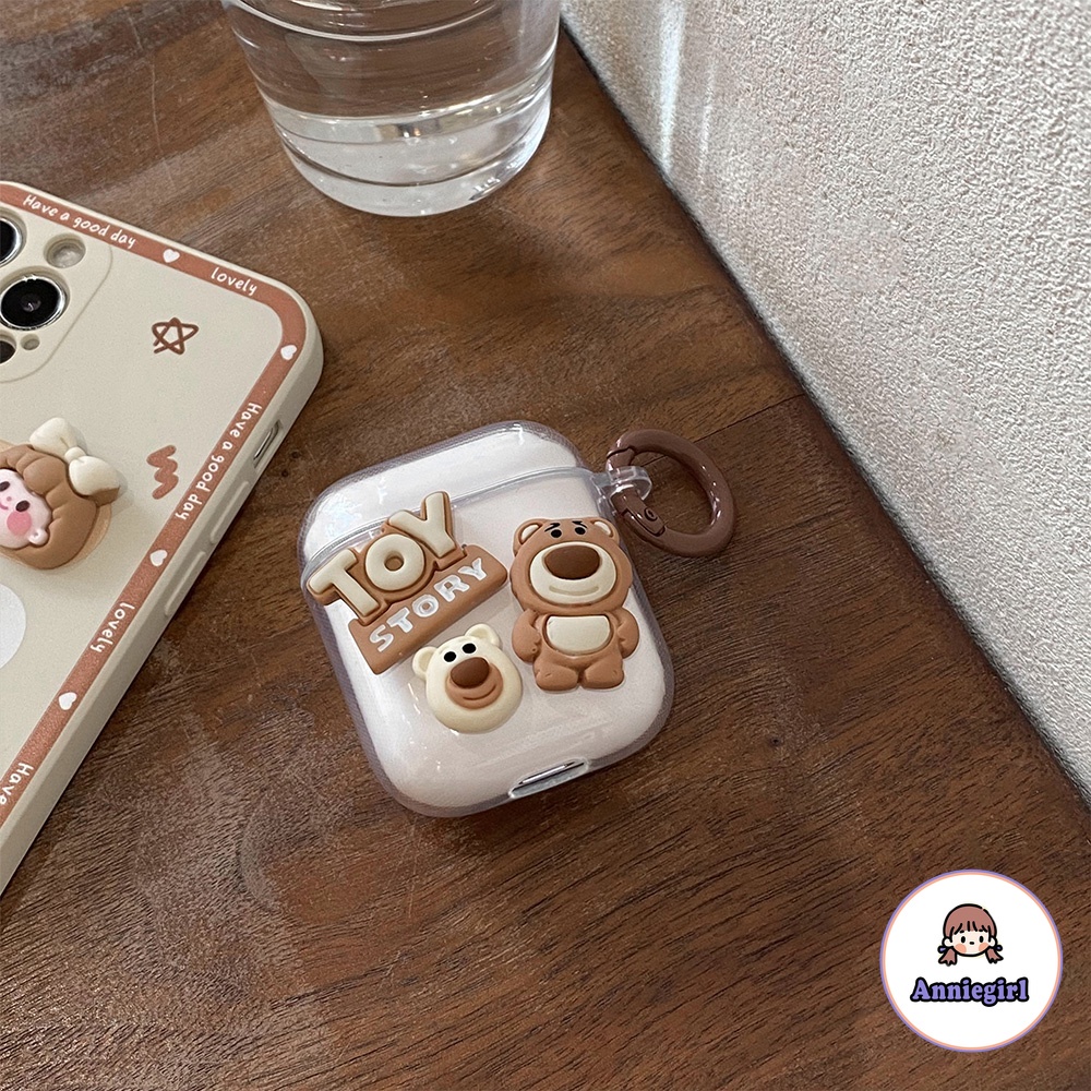 Vỏ Bảo Vệ Hộp Sạc Tai Nghe Airpods 1/2/3/pro Bluetooth Không Dây Mềm Hình Chú Gấu Nâu 3D Dễ Thương