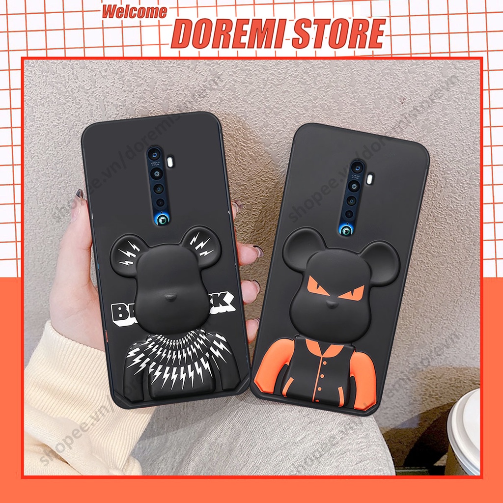 Ốp lưng Oppo Reno 2f / Reno2 F hình kaws, kith, bear brick nổi 3D phong cách độc đáo