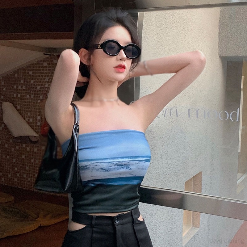 Áo Ngực Dạng Ống Màu Gradient Phong Cách Thời Trang Hàn Quốc