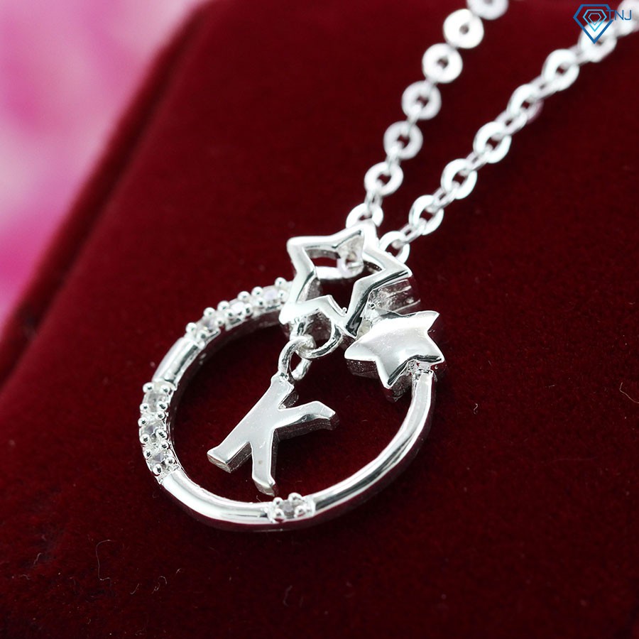 Dây chuyền bạc nữ mặt trăng sao khắc tên chữ K DCN0286 Trang Sức TNJ