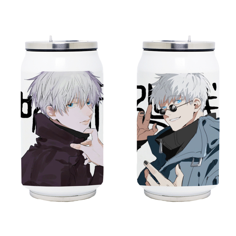 Hq5 Bình Giữ Nhiệt Bằng Thép Không Gỉ 304 Hai Lớp Họa Tiết anime jujutsu kaisen gojo satoru yuji itadori 350ml qh5