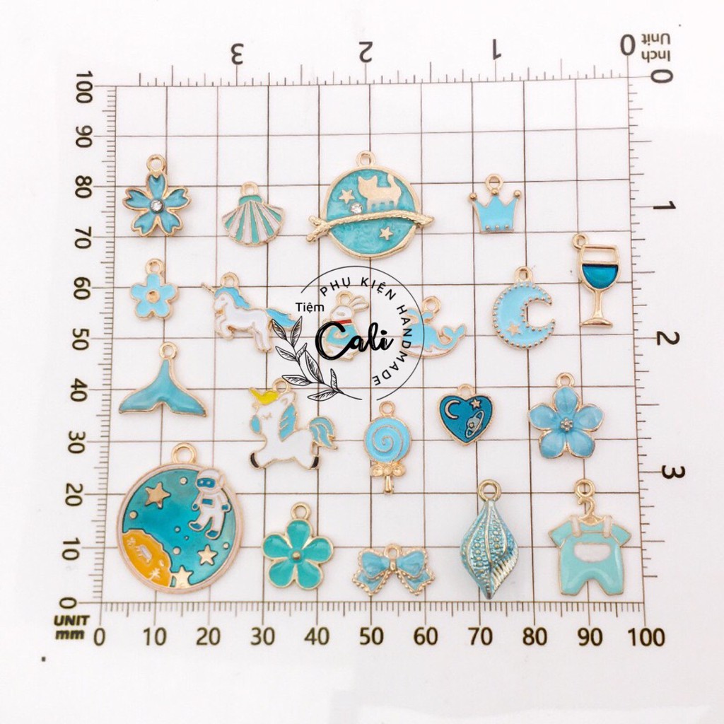 Set 31 Charm vòng tay, khuyên tai, lắc hoạ tiết cute