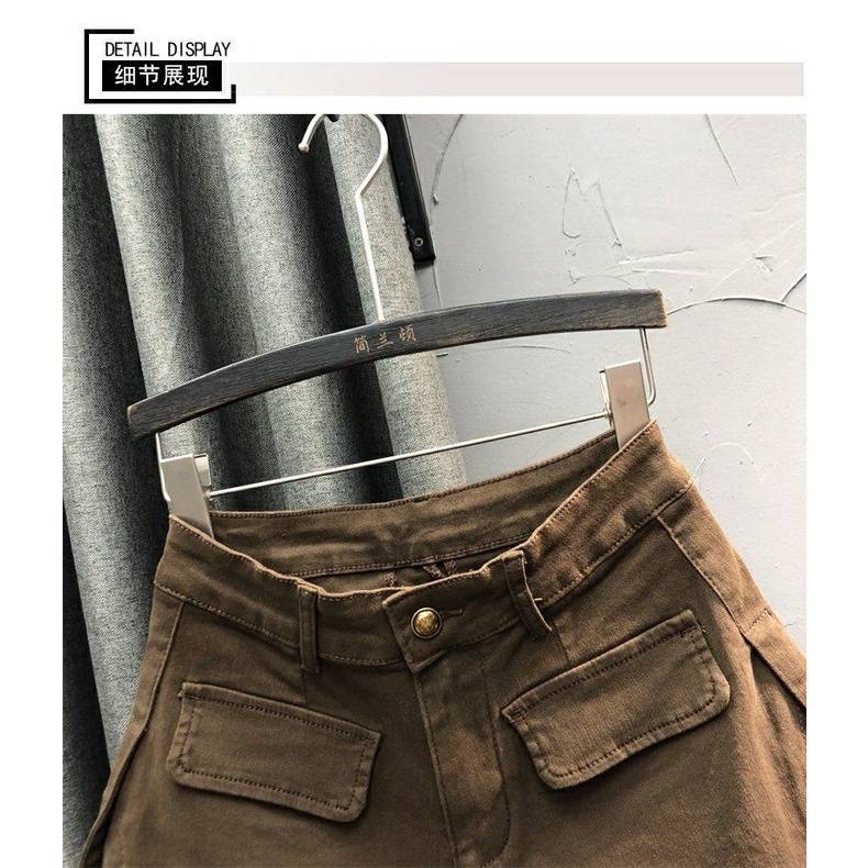 Coffee casual denim shorts women's 2022 new spring and summer high waist and slim style A wide-leg hot pants
