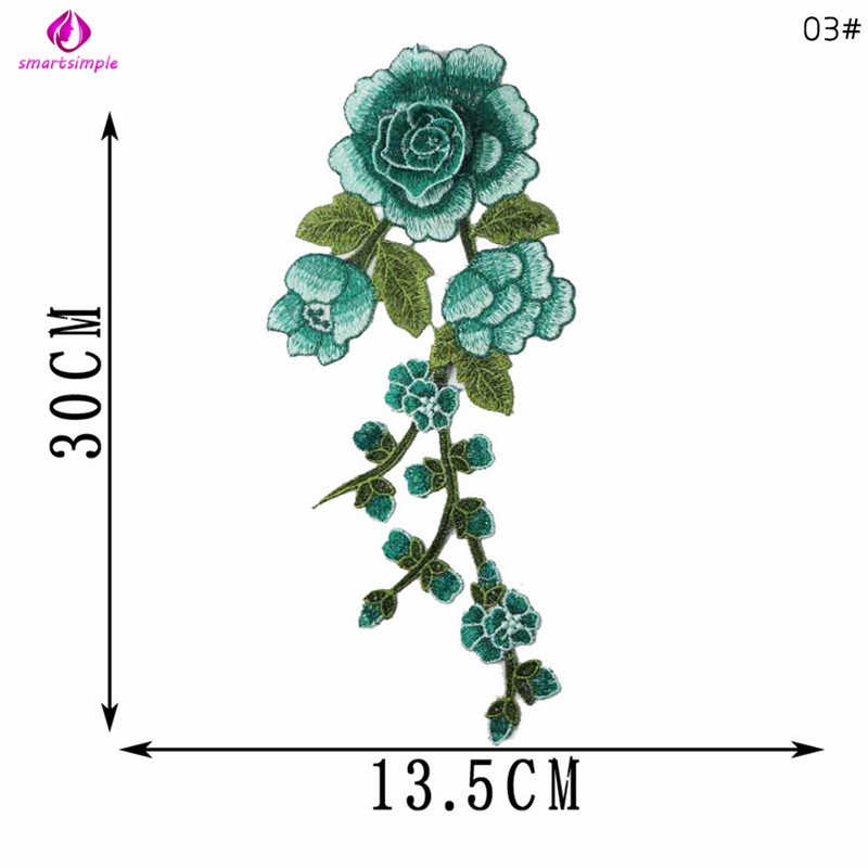 Phụ kiện thêu hình bông hoa 12 màu độc đáo