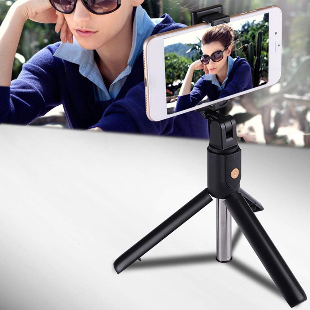 Gậy Chụp Ảnh Có Bluetooth, Kiêm Tripods Chụp Hình 3 Chận Tặng Kèm Lens Macro Chụp Ảnh Cho Điện Thoại Android Và IOS