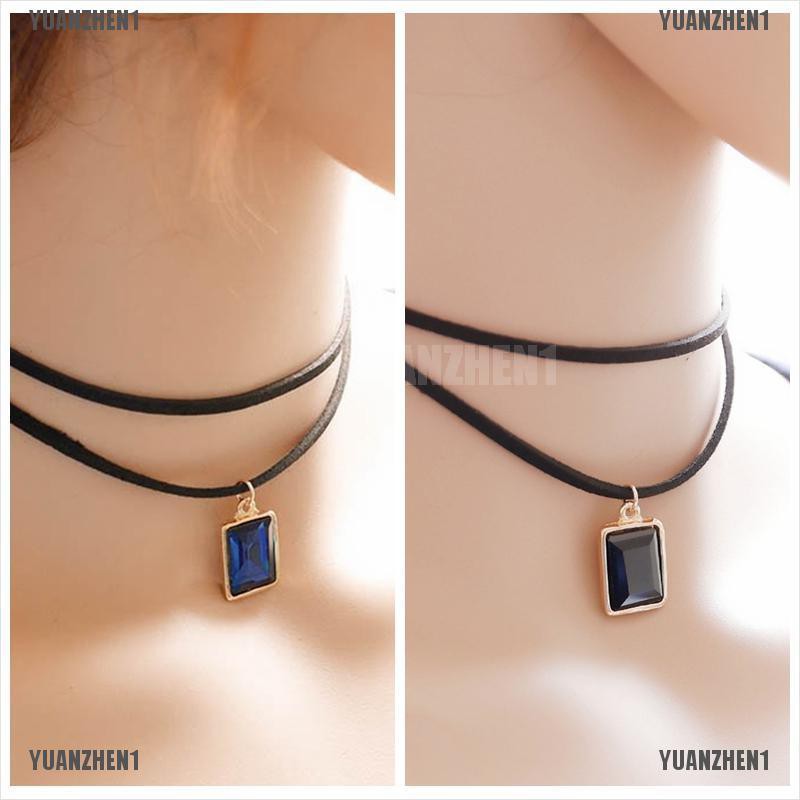 [YUANZHEN1] Vòng Cổ Choker Dây Nhung Đen Phong Cách Gothic Cổ Điển