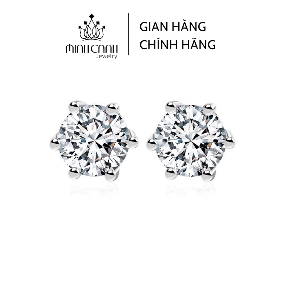 Khuyên Tai Bạc Nụ Đá 6 Chấu - Minh Canh Jewelry