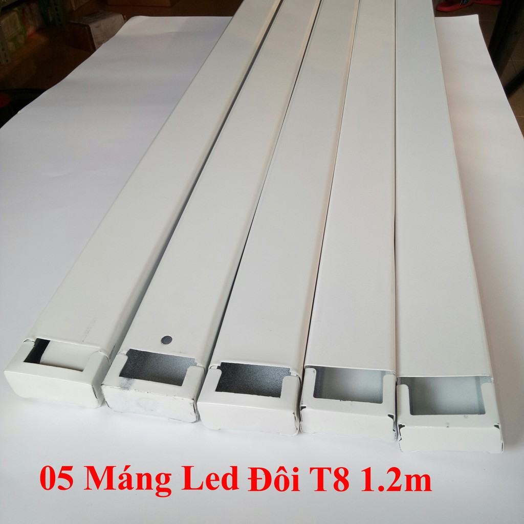 [COMBO] 05 Máng Đèn Led Đôi T8 1.2m Cao Cấp