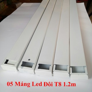 [COMBO] 05 Máng Đèn Led Đôi T8 1.2m Cao Cấp