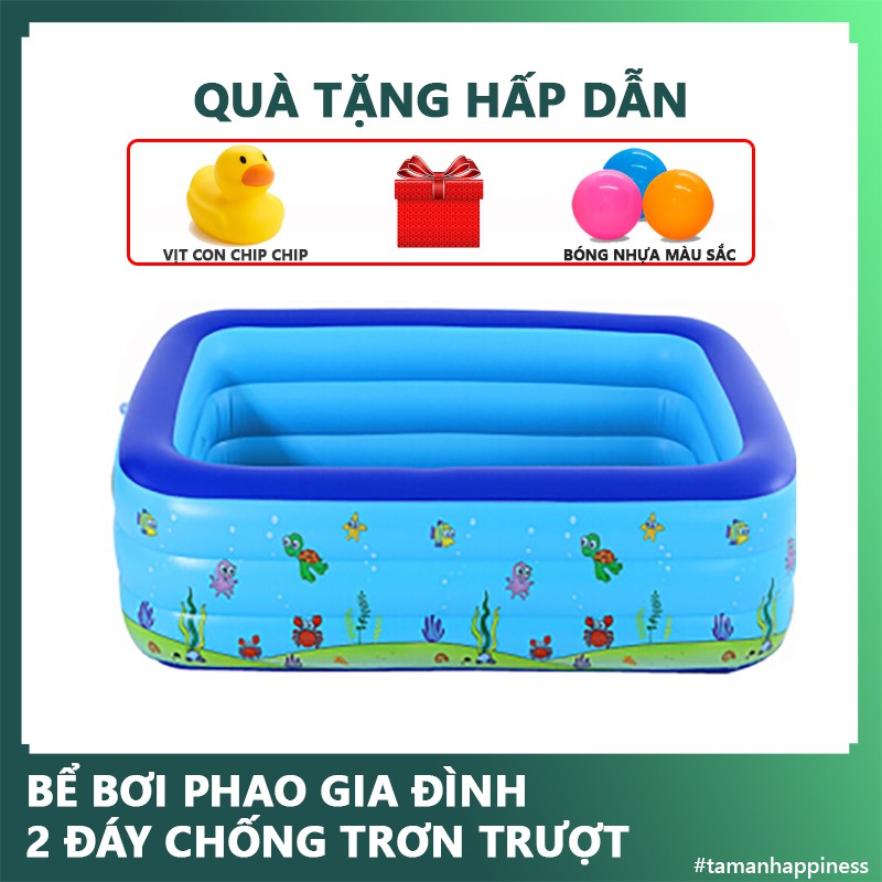 [3 Lớp Siêu Dày] Bể Bơi Phao Bơm Hơi Tại Nhà Chống Trượt An Toàn Cho Bé, Hàng Loại 1