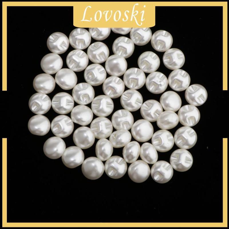 [Lovoski] 100 Nút Khâu Bằng Nhựa Đính Ngọc Trai Cho Váy Sơ Mi Thủ Công Khổng Lồ 10mm
