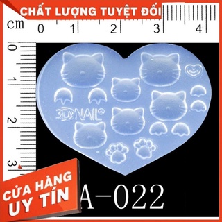 khuôn silicon nail ,khuôn đúc phụ kiện trang trí móng hình con mèo