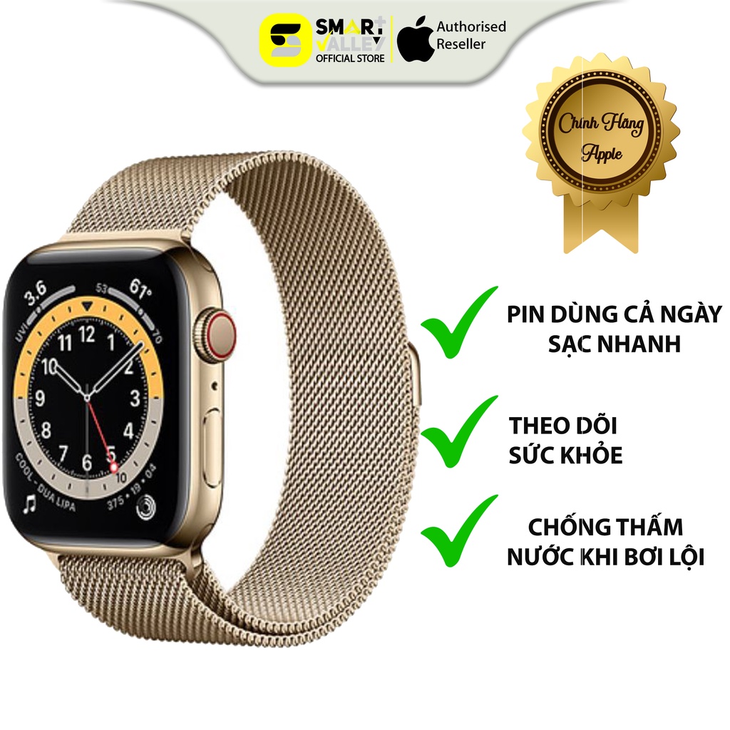 Apple Watch Series 6 (GPS + Cellular) Stainless Steel (Thép không gỉ/ Dây Milanese) &gt;