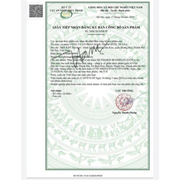 Bổ gan mát gan Silymarin B-complex giải độc gan, tăng cường chức năng của gan 100v