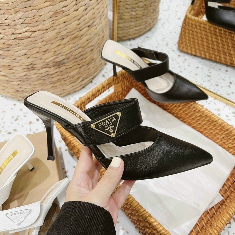 Giày sục mũi nhọn da mờ, gót nhọn 7cm