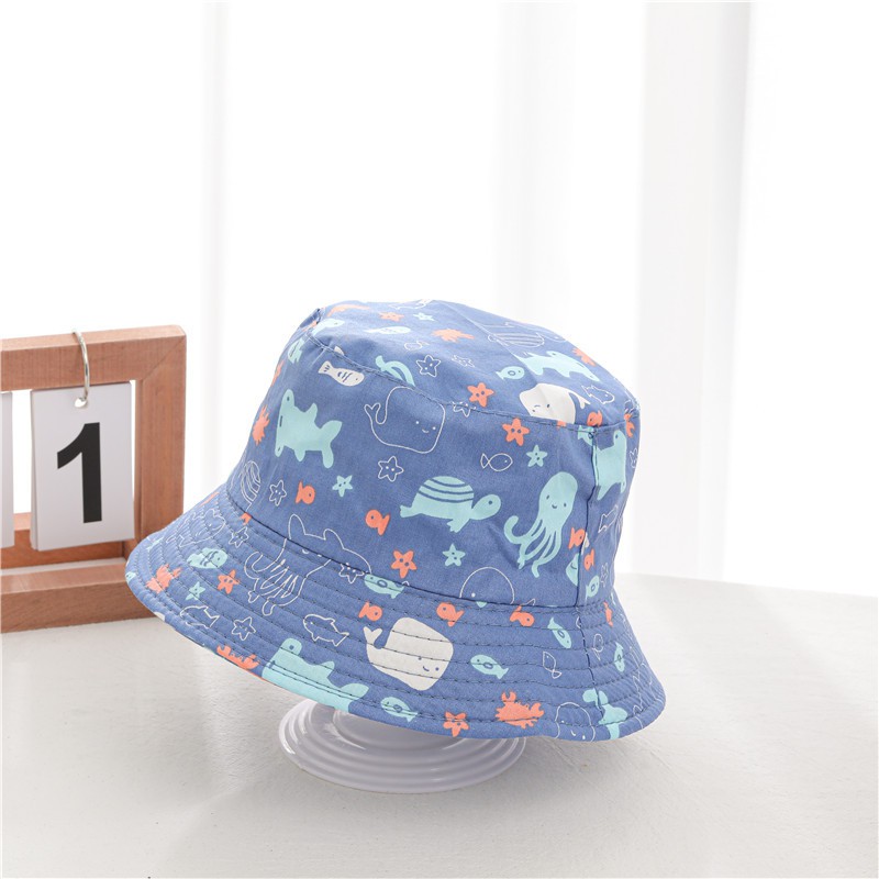 Mũ cho bé gái bé trai DINOKING Nón bucket rộng vành mùa hè 2021 cho trẻ em 1 - 5 tuổi MU01