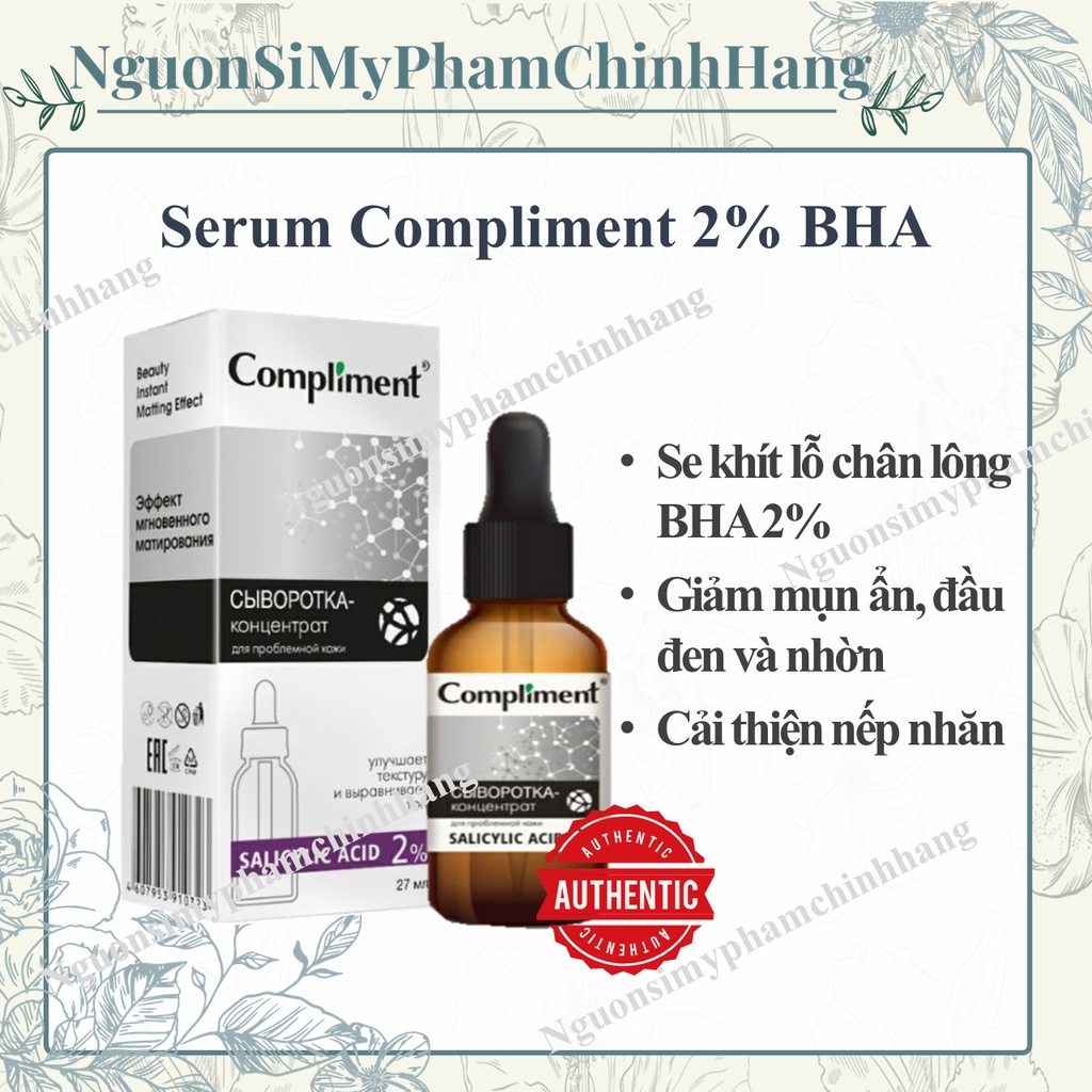 Serum Compliment BHA 2% Ngừa mụn, mờ thâm