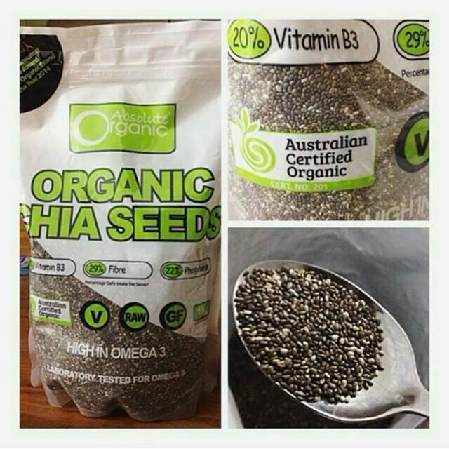( date 8/22) Hạt Organic Chia Seeds Úc bịch 1kg