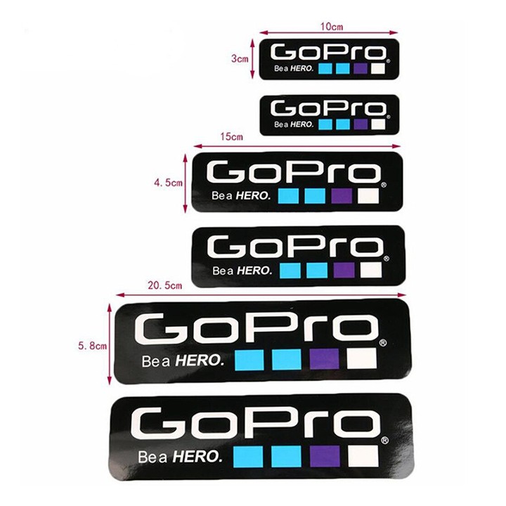 Bộ tem dán Logo GoPro ( Nền đen / Nền trắng )