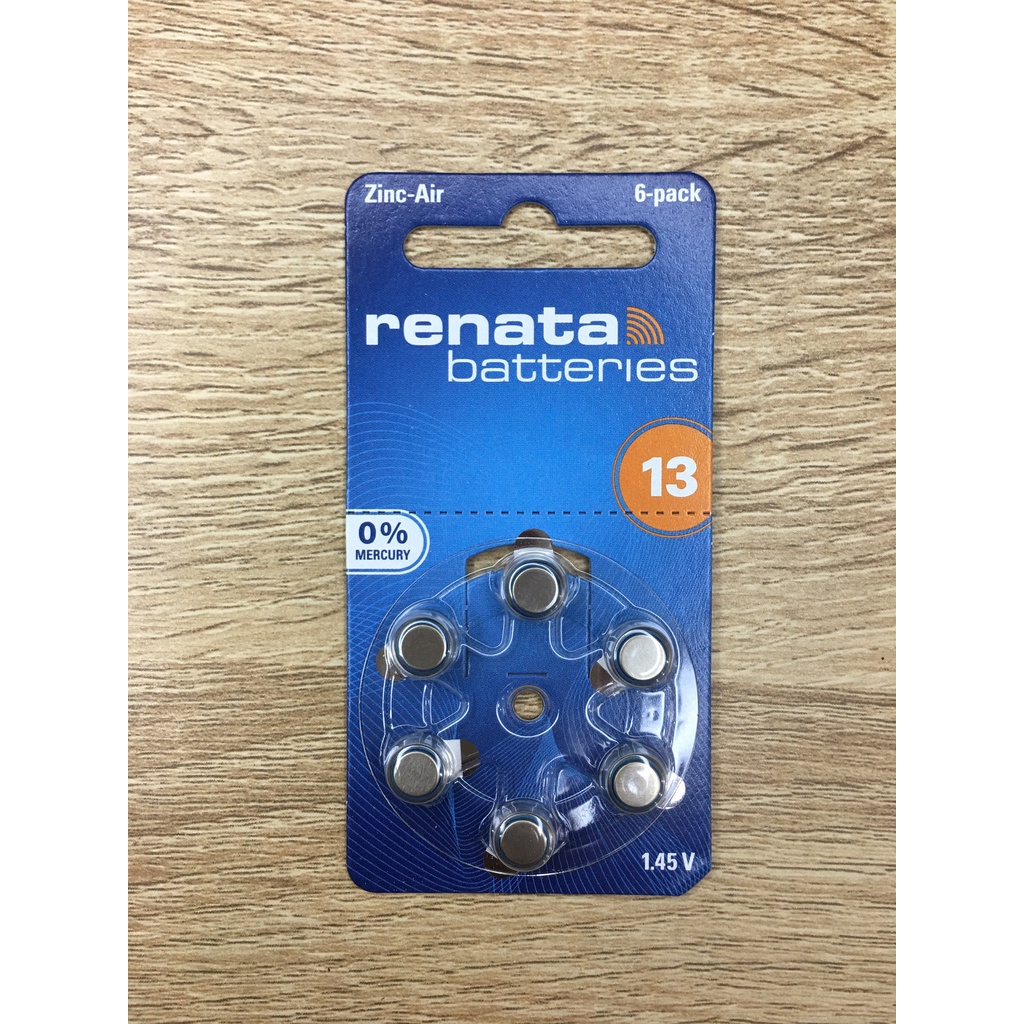Pin máy trợ thính G13 PR48 Rennata 1.45V Vỉ 6 viên