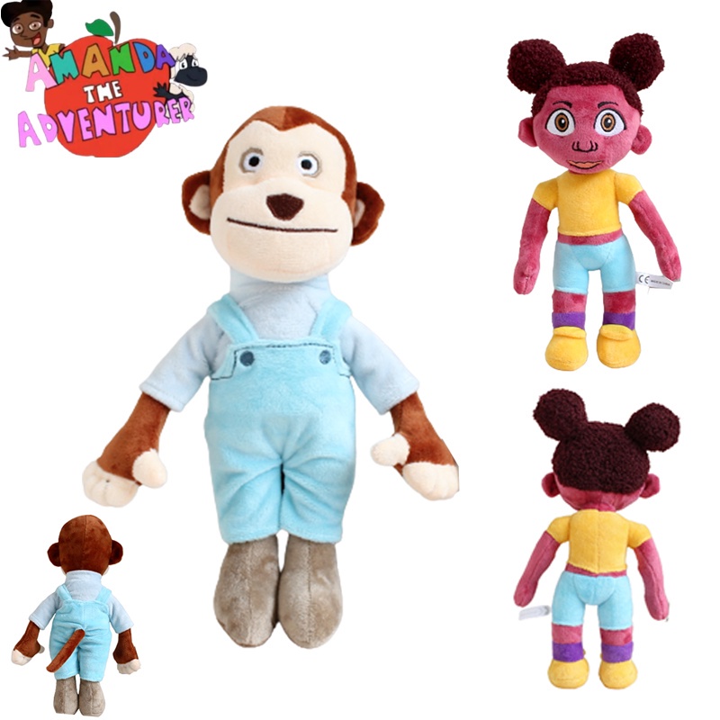 28cm carton Amanda the Adventurer Plush Toys Monkey Stuffed Animal Doll Kids Xmas Gifts