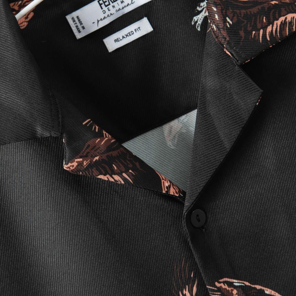 Áo sơ mi nam họa tiết chim đại bàng Eagle Chất lụa thoáng mát - FEAER DENIM