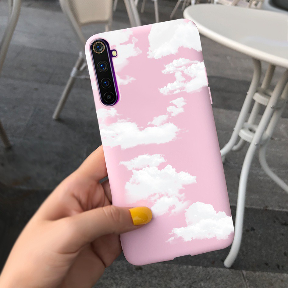 Ốp điện thoại TPU dẻo in hoa & lông vũ đáng yêu cho Oppo Realme 6 6 Pro 6i 5i 5s 5 3 7 Pro Rmx2001