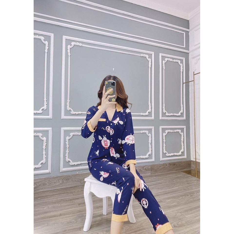 đồ bộ lụa pijama tay dài xinh xắn