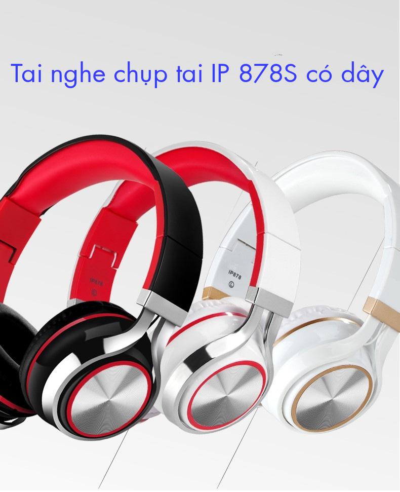 Tai nghe chụp tai chơi game, Tai nghe chụp tai IP 878 thiết kế rất đẹp, hiện đại, có kiểu dáng gọn nhẹ | BigBuy360 - bigbuy360.vn