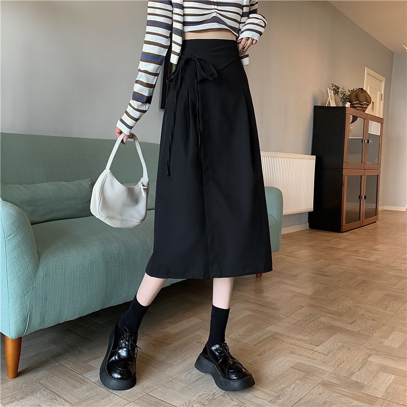 SUXI Chân Váy Midi Lưng Cao Kiểu Vintage Đơn Giản Thời Trang Xuân Hè Cho Nữ