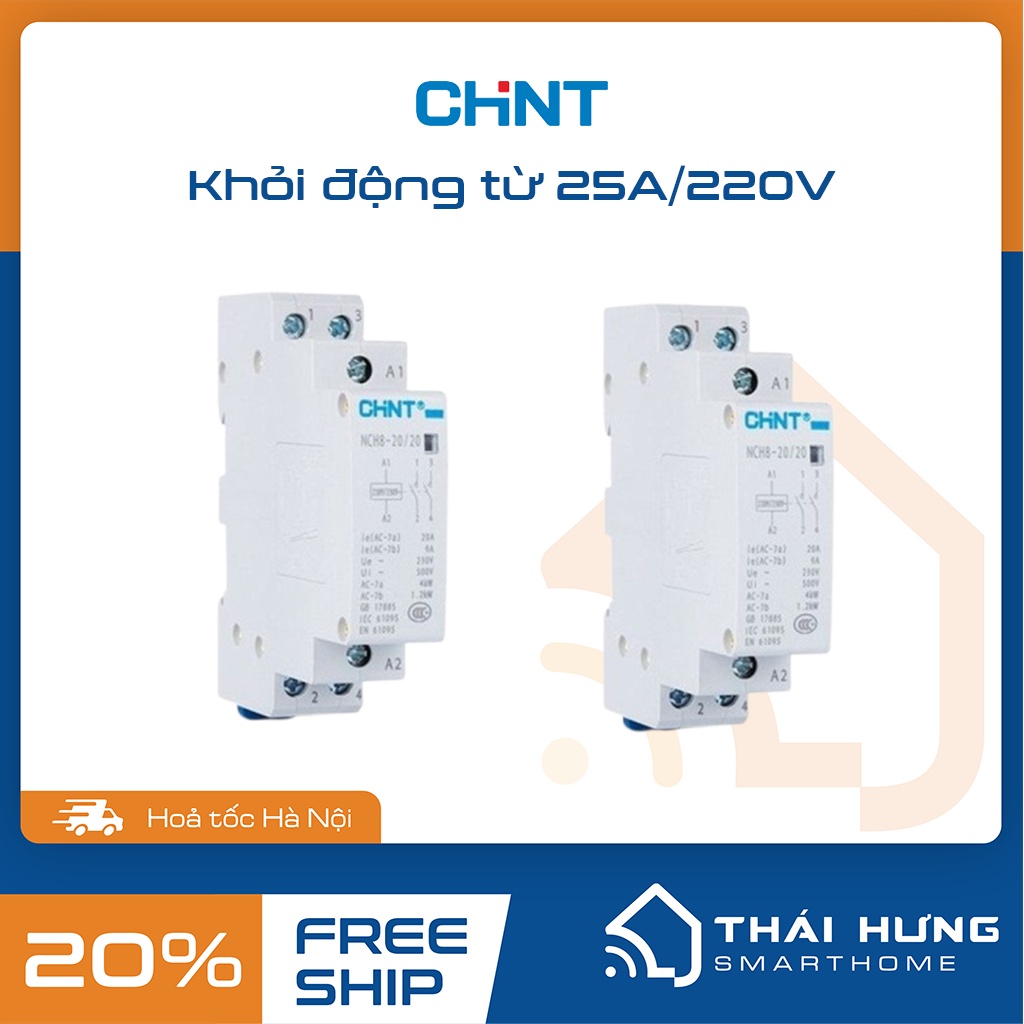 Khởi động từ 1 pha CHINT 25A