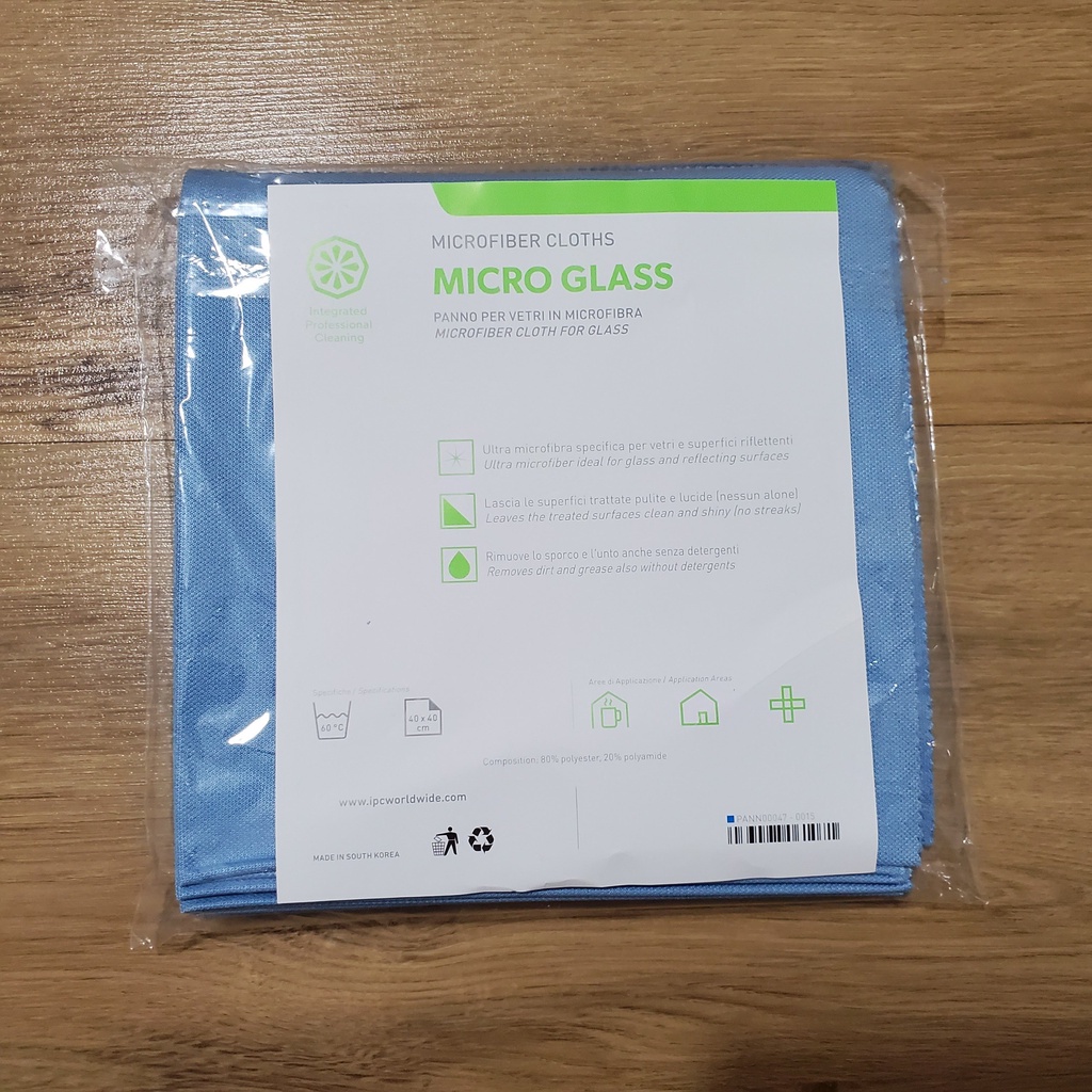 Khăn lau ly thủy tinh, lau kính cao cấp sợi Mcrofiber IPC 40x40cm