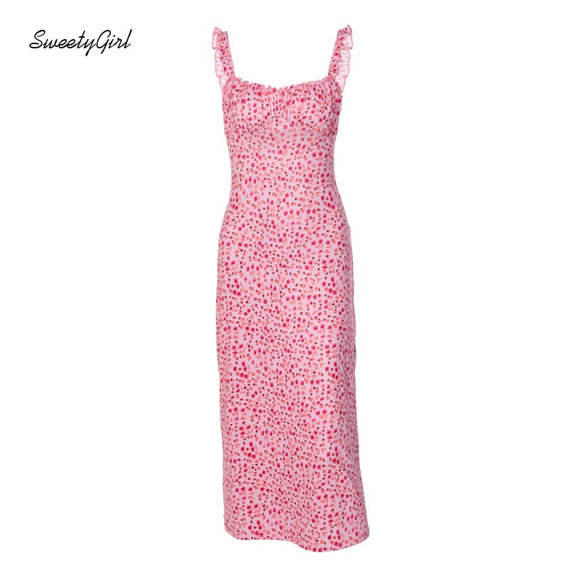 Đầm Dây Họa Tiết Hoa Nhỏ Xinh Xắn Dành Cho Nữ 2022