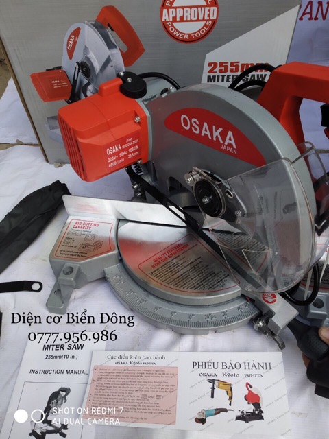 Máy cắt nhôm  FREESHIP  Máy cắt nhôm OSAKA Cắt góc 45 độ đĩa cắt 255mm, 1850W