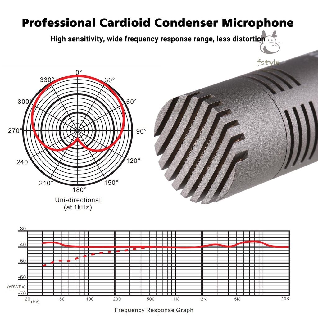 Micro Điện Dung Cm-60 Xlr 48v Chuyên Nghiệp Cho Studio