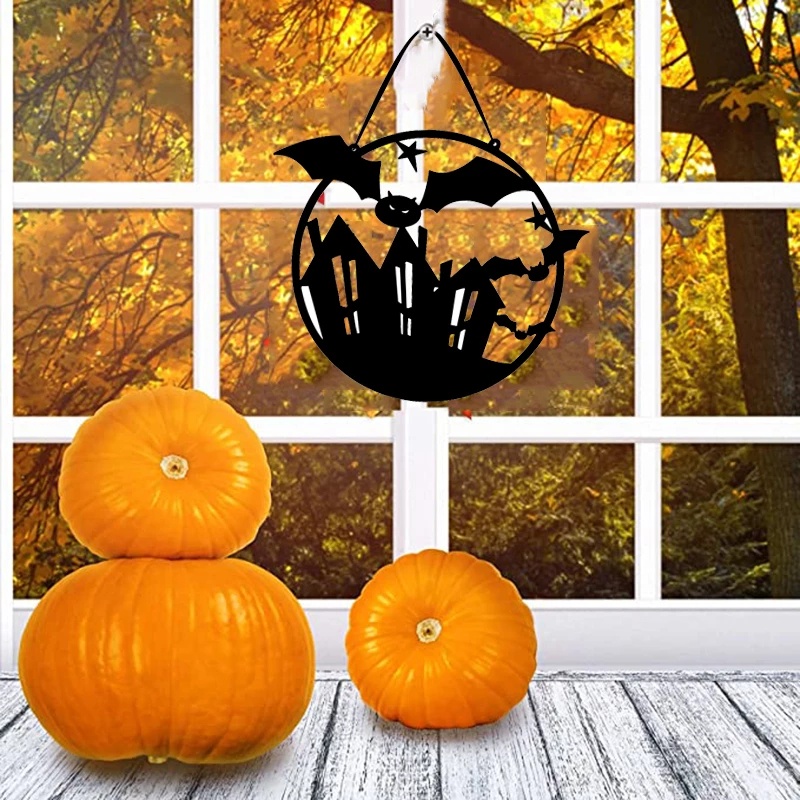 Vòng treo hình phù thuỷ/ dơi trang trí trong và ngoài trời cho dịp lễ Halloween