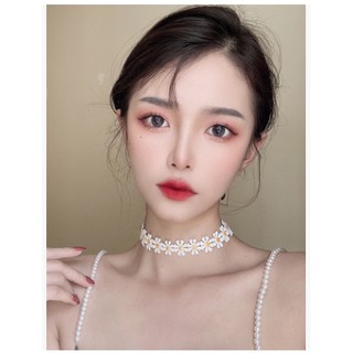 Choker hoa cúc 2 màu vàng đen phong cách Hàn Quốc