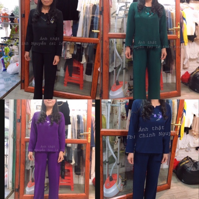 Bộ đũi trung niên dài tay loại 1 hàng thu - đông + ảnh thật shop chụp