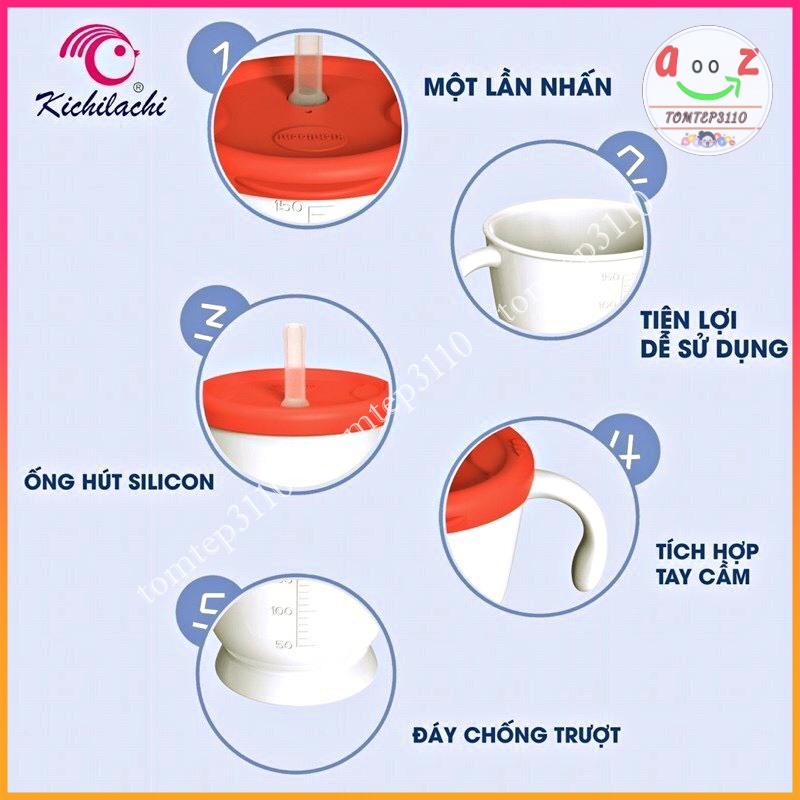 Cốc Tập Uống, Tập Hút Kichilachi 150ml 3 Giai Đoạn Cho Bé