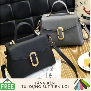 Túi nữ thời trang phong cách sang trọng 208084-1( xám đậm ) [SKM] tặng túi đựng bút tiện lợi