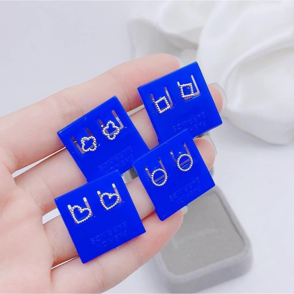 Khuyên tai bạc nữ nhỏ xinh Evasilver, Bông tai nhiều hình xinh xắn cá tính
