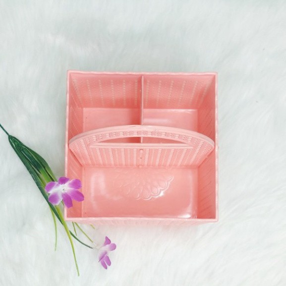 Giỏ nhựa đựng đồ đa năng/ văn phòng phẩm/ dụng cụ/ có quai xách siêu cute đồ dùng gia đình