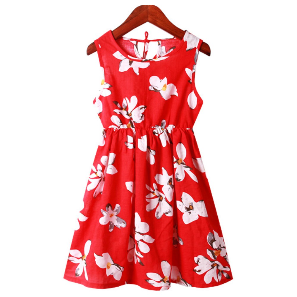 Đầm Hoa Tay Ngắn Dễ Thương Cho Bé Gái