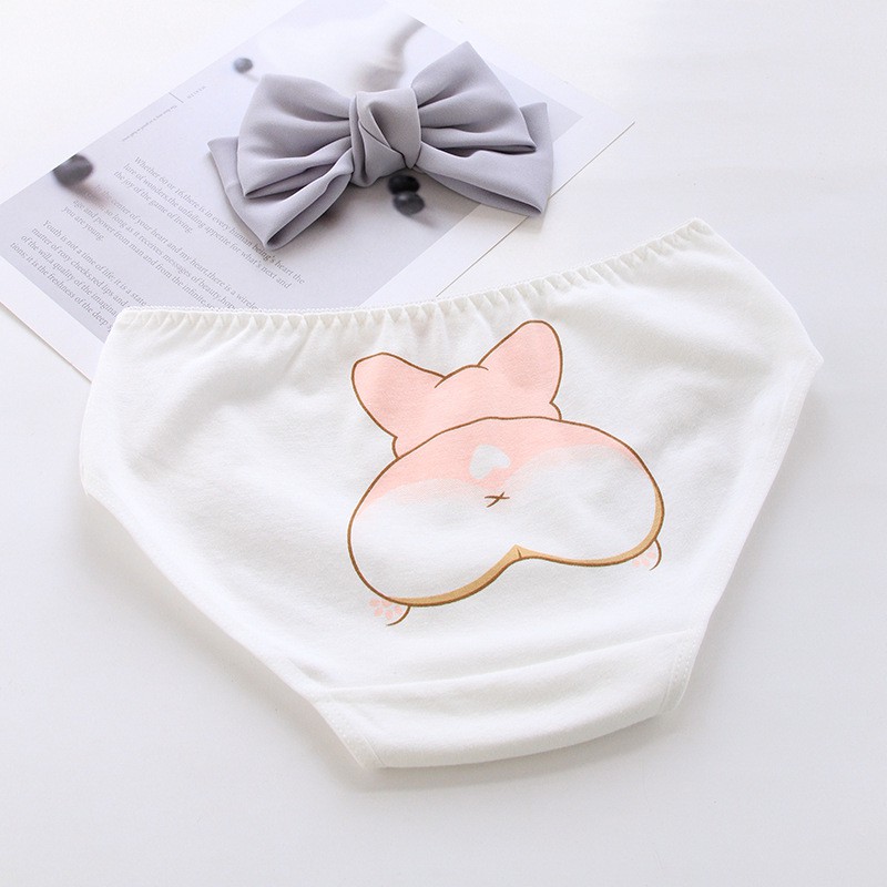 Set bộ 5 quần lót nữ cotton họa tiết hoạt hình cún Corgi | BigBuy360 - bigbuy360.vn